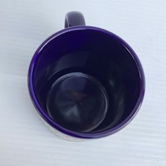 Vintage Navy Blue Coffee Mug with Gold Congratulations Motif