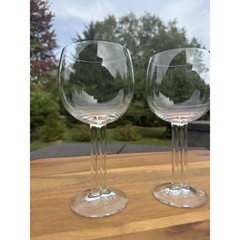 ROSENTHAL Cupola Red Wine Crystal Glass Studio Line Double Stem 7 1/8”~set Of 2