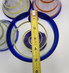 Set Of 4 Kosta Boda Royal Caribbean Martini Margarita Swirl Glass Hand Blown