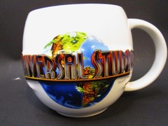 Universal Studios Globe Mug 2012 Collectible Large Coffee Cup Blue Interior Logo
