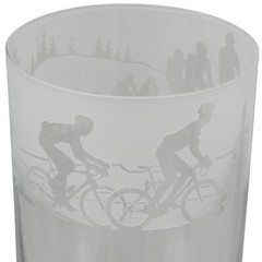 Highball Glass Decorated Cycling Sandblasted Sport Drink Tumbler Gift Box Animo