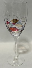 Vintage Milano Luminescence Crystal Wine Glasses Set 2 Romania 10.5”