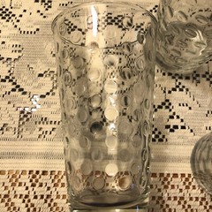 Libby Awa Glasses Dot Pattern Optic 6″ Tumblers Dimple Tea Water Lot of (5)