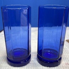 Set of 4 Anchor Hocking Essex Cobalt Blue 12 oz Water Tea Glasses 5.75″ Tall