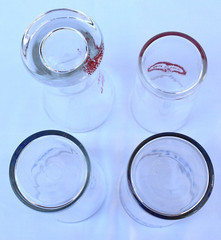 Set of 4 – Variety of BEER BAR GLASSES & SHAM – BLATZ, BUSCH, GUNTHER