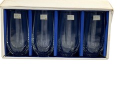 Vintage Mikasa Crystal Tumblers Set Of 4 Yugoslavia Cut Glass Original Box