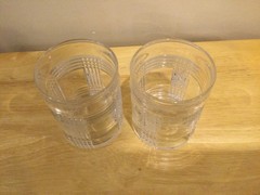 2X- Ralph Lauren Crystal Glen Plaid Low Ball Glass 4” – signed