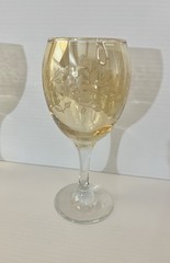 Italian Cristalleria Fratelli Fumo Etched Wine Glasses 8oz Italy Set Of 4