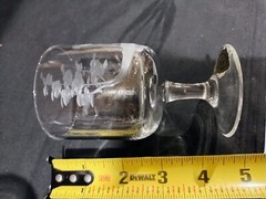 2 SALZBURGER CRISTALLGLAS Deer Stag Rabbit Etched Crystal Wine Glass Austria