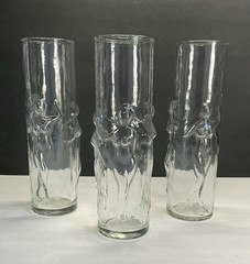 Vintage Libby La Femme Nude Dancing Ladies Highball Glasses Lot Of 3 Pre-owned