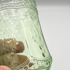 Vintage Federal Green Patrician Spoke Iced Tea Tumbler Uranium Glows! 4 3/8”