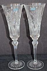 Set 2 D’Arques Crystal Vincennes Champagne Flutes Cristal J G Durand France NIB