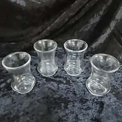 Vintage Anchor Hocking Juice Glass Clear Bell Shaped Jelly Jar Lot of 4