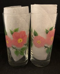 2 Vintage 1982 Franciscan Desert Rose Tall BEVERAGE ICED TEA GLASSES 14 oz