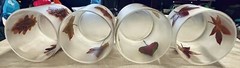 RARE CLASSIC Autumn Leaf Strawberry Frosted 10oz Glass Tumblers Set Of 4