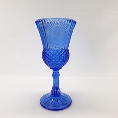 Vintage 1976 Avon Fostoria George Washington Cobalt Blue Goblet- 8″ Tall