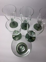 Set Of 6 Villeroy & Boch Isabelle Green (Dark Jade) Water Goblets Glasses 6 7/8”