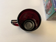Vintage Luminarc 4″ Ruby Red Glass Mugs Made in France Set of 4 NEW IN BOX