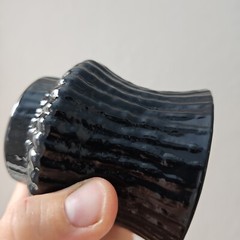 Vintage Black Glass Drinking Glasses Textured Rocks Glass Lowball