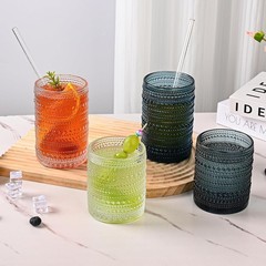 Retro Glass Cups – Set of 12 for Beer, Cocktails, Whiskey