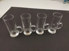 Set Of 4 Irish Coffee Espresso Glasses with Loop Handles 4″ – 2 Ounces