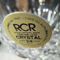 RCR Italian Crystal Cut Glass Goblets, Clear Decorative Round Set of 2