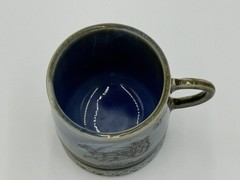 IRISH JAUNTING CAR MUG BLUE GREEN CERAMIC SOUVENIR SHAMROCK MADE IN IRELAND WADE