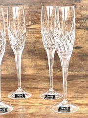 Set of 4 Mikasa Preview XY 732/007 Crystal Champagne Flute Glasses Slovenia