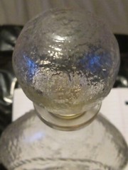 vintage mid century «courage » decanter depression glass bottle nice find .