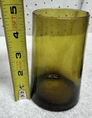 VTG Set of 5 MOROCCAN Tumblers Cone Amber Hand blown Glass 4.75” Tall