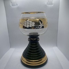 Vintage Roemer Germany Wine Goblet Grapes Gold