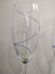 LINE BLUE by Colony Glass Flute Champagne 10″ tall Replacement