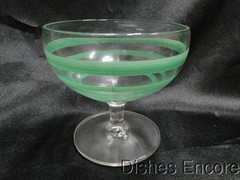 Light Green Stripes Champagne / Sherbet, 3 1/2″, Old Fiesta Colors, As Is