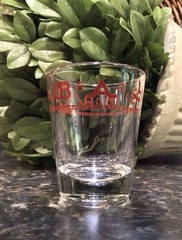 HTF Westward Ho Brands Libbey Bamco CATTLE BRANDS & ROPES Shot Glass PRISTINE!