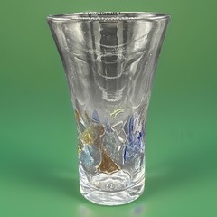 Set Of 6~13 Oz Amici Mosaic Fused Sea Glass Applied Beautiful. Made In Italy