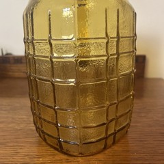Anchor Hocking Topaz Textured Geometric Window Pane Pitcher And 7 Glasses