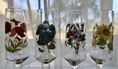 4 Botanic Garden Flowers Portmeirion 12 Oz Glassware Champagne Cocktail Glasses