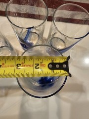 Set of 4 Libbey Blue Ribbon Impressions-On the Rocks Drinking Glasses 16oz EUC