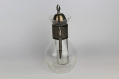 Metro Bottle Co Glass Claret WIne Carafe/Pitcher and Ice Tube Insert Silverplate