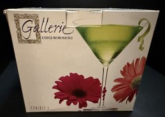 Gallerie Luigi Bormioli Exhibit 1 Mouth Blown 8 oz Martini Glasses 7.25” Set 4