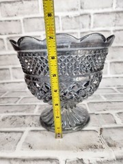 7″ – Vintage Anchor Hocking – Smoke Gray – Compote/Centerpiece – See All Photos