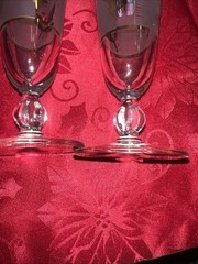 Libbey Frosted Gold Leaf Glasses Mid Century Barware Pilsner Set of 2 Vintage