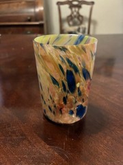 Antique End of Day Spatter Glass Tumbler