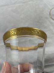 Tiffin Franciscan Minton Gold Rim Water Goblet 7″ Optic
