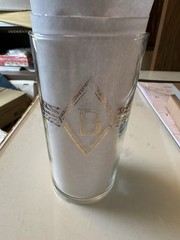 Gold Monogram «B” Glass Set of 4 Juice Glasses 4.5» Vintage