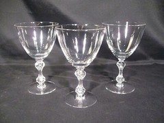 Tiffin Franciscan Olympia Water Goblets Stem 17601 Set of 3
