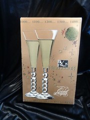 Cristal d’Arques Millennium Champagne Glasses Set of Two Year 2000 Y2K UNUSED