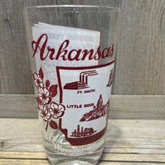Vintage Hazel Atlas Souvenir State Song Glasses – 5” Tall – Arkansas