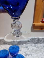 6 Morgantown 1930s Golf Ball Ritz Blue goblets