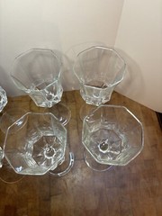 Luminarc France Octime Octagon Clear wine Glasses Set 6